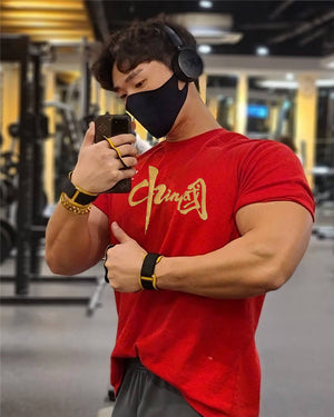 Men's Chinese Fitness Short Sleeve Sports Casual T-shirt-Aria Doejay