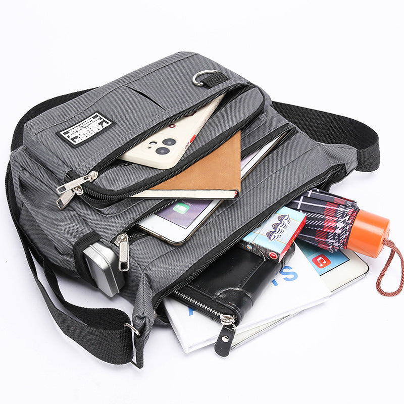 Men's Large-capacity Multi-layer Zipper Crossbody Bag