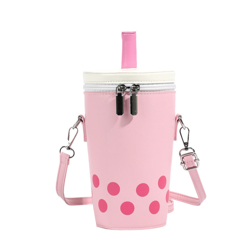 Milk Tea Personalized Small Bags Women's New Fashion Messenger Phone Bag Cute Girl Bucket Backpack-Aria Doejay