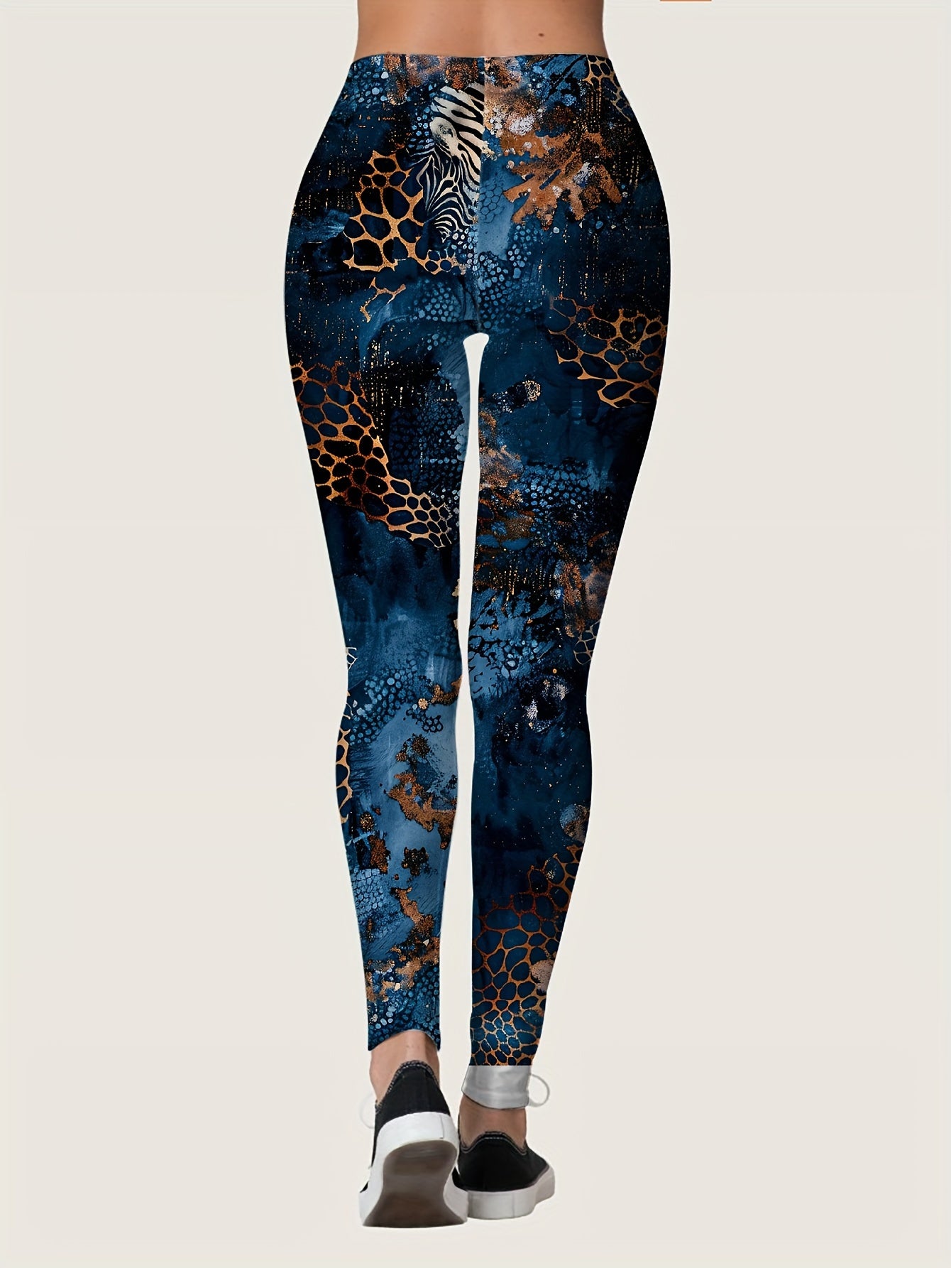 Women's Ultra-Soft Stretchy Leggings - Bold Print, Comfort Fit for All Seasons, Machine Washable