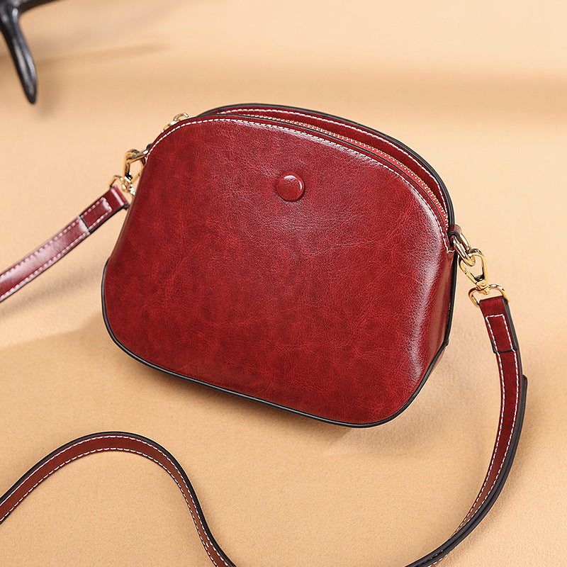 Niche Female Leather One-shoulder Crossbody Bag