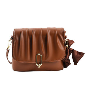 One-shoulder Messenger Pleated Cloud Bag