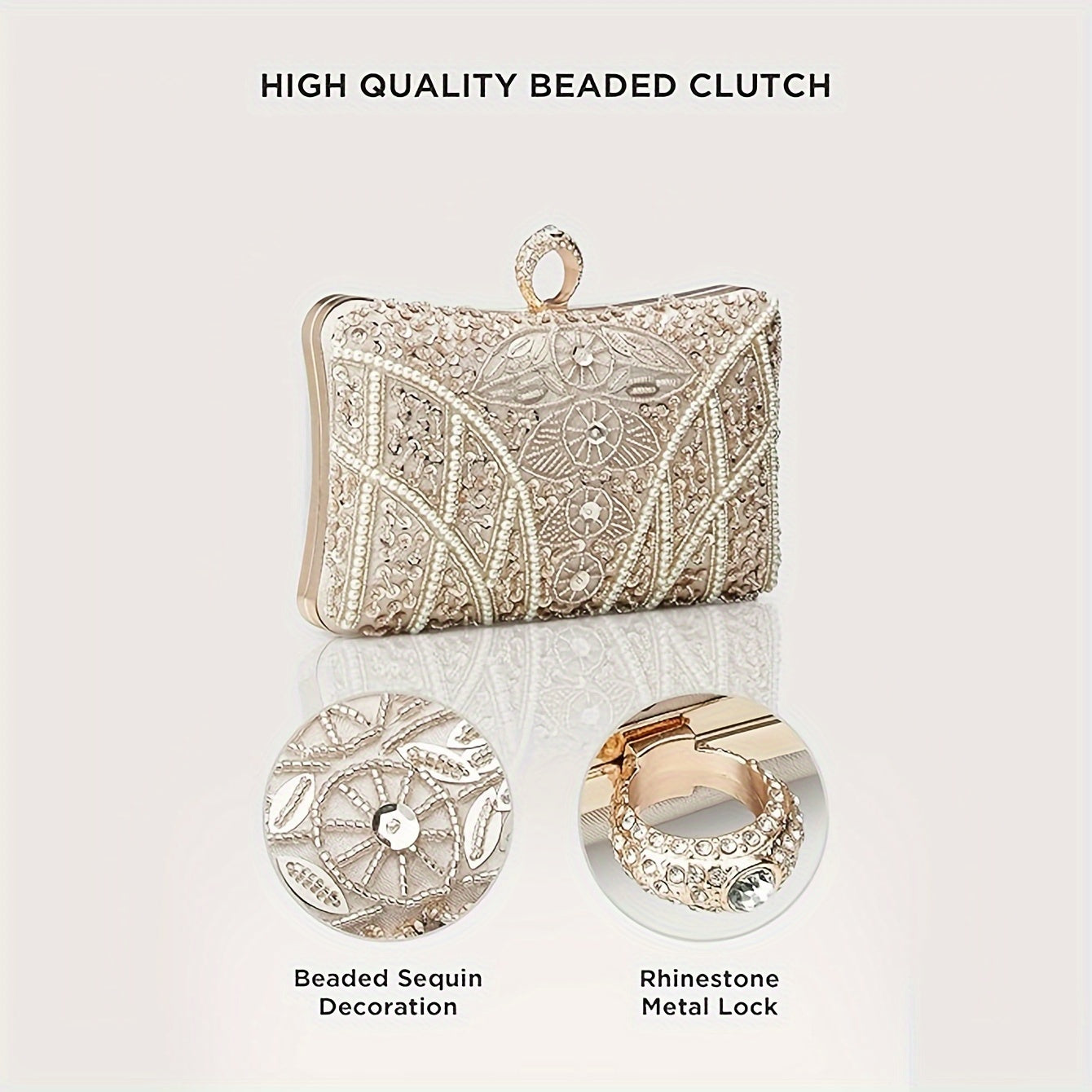 Evening Clutch Purses For Women - Vintage Evening Bag Accessories For Women Gatsby 1920s Beaded Sequin Clutch