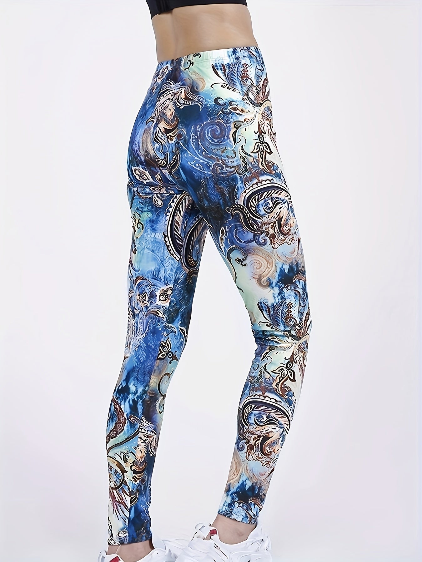 High Waist Women's Floral Printed Leggings Casual Sweatpants Yoga Pants