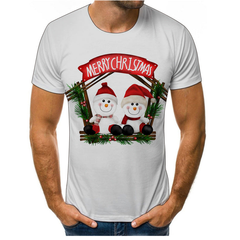 Christmas Support Customized Men's T-shirt 3D Digital Printing Short Sleeve-Aria Doejay