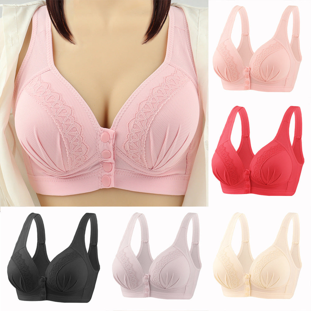 Bras For Women Front Closure Button Bra Wireless Bralette Push Up Brassiere Bra Tube Top Vest Underwear-Aria Doejay