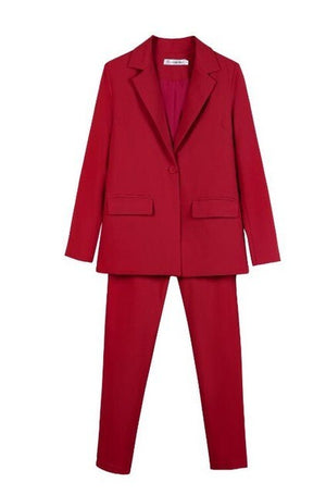 New Work Pant Suits Piece Set For Women Business Interview-Aria Doejay