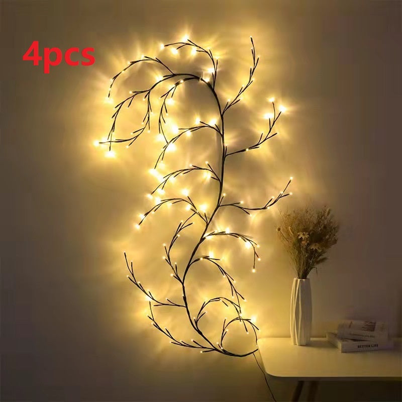 Vines With Lights Christmas Garland Light Flexible DIY Willow Vine Branch LED Light For Room Wall Wedding Party Decor-Aria Doejay