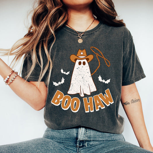 New Vintage Cotton Western Ghost Halloween Printed T-shirt