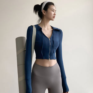 Autumn And Winter Yoga Jacket Running Quick-drying Long Sleeve-Aria Doejay