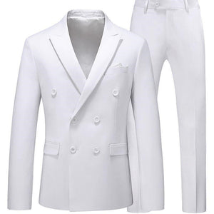 Men 2 Pieces Slim Fit Casual Tuxedo Suit Male Suits Set-Aria Doejay