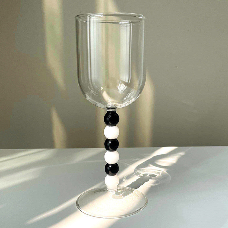 Fashion Bead Goblet Heat-resistant Glass Wine Glass-Aria Doejay