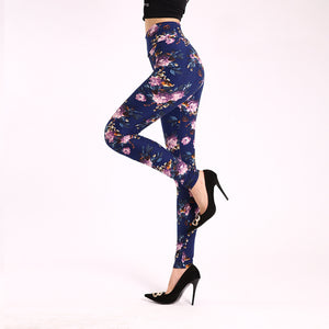 Brushed Cotton Print Camouflage Outerwear Leggings-Aria Doejay