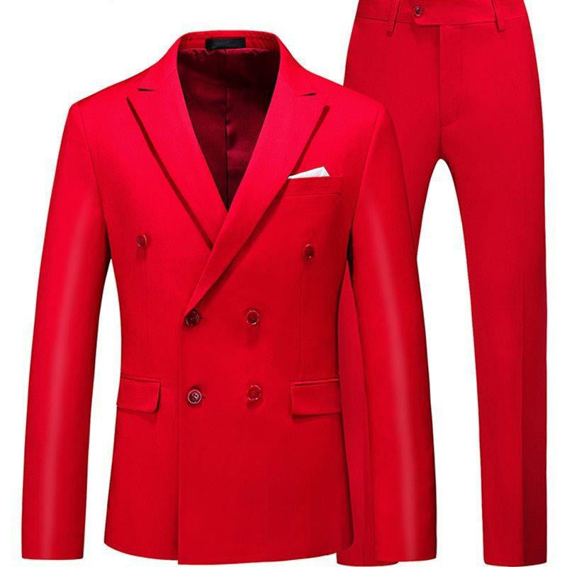 Men 2 Pieces Slim Fit Casual Tuxedo Suit Male Suits Set-Aria Doejay