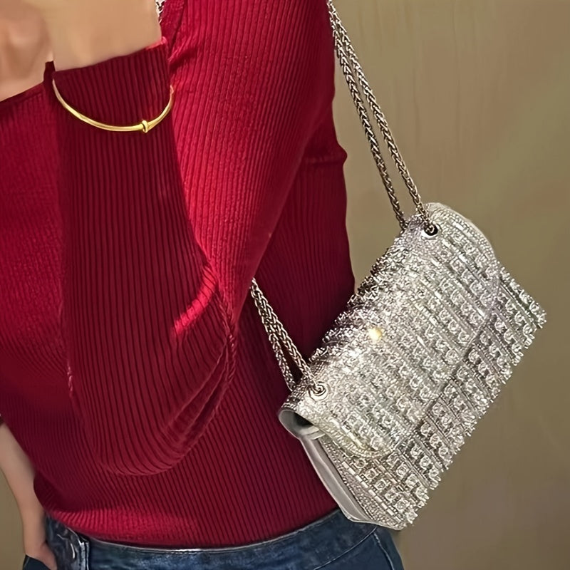 New Fashion Ladies Bag Celebrity Banquet Bag Chain Handbag Cheongsam Colorful Diamond Diagonal Cross Bag