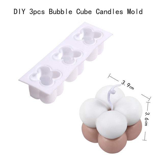 Non-stick Bubble Cube Candles Silicone Mold 3D Aromathera-Aria Doejay