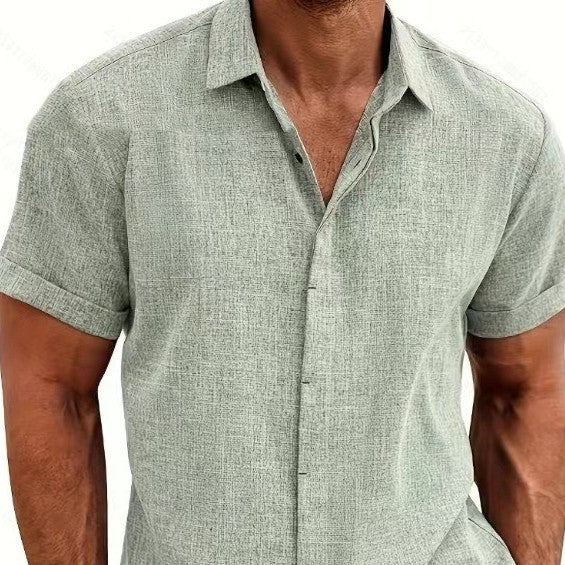 Men's Linen Short Sleeved T-shirt Loose Fitting-Aria Doejay