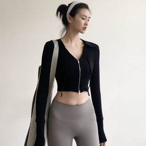 Autumn And Winter Yoga Jacket Running Quick-drying Long Sleeve-Aria Doejay