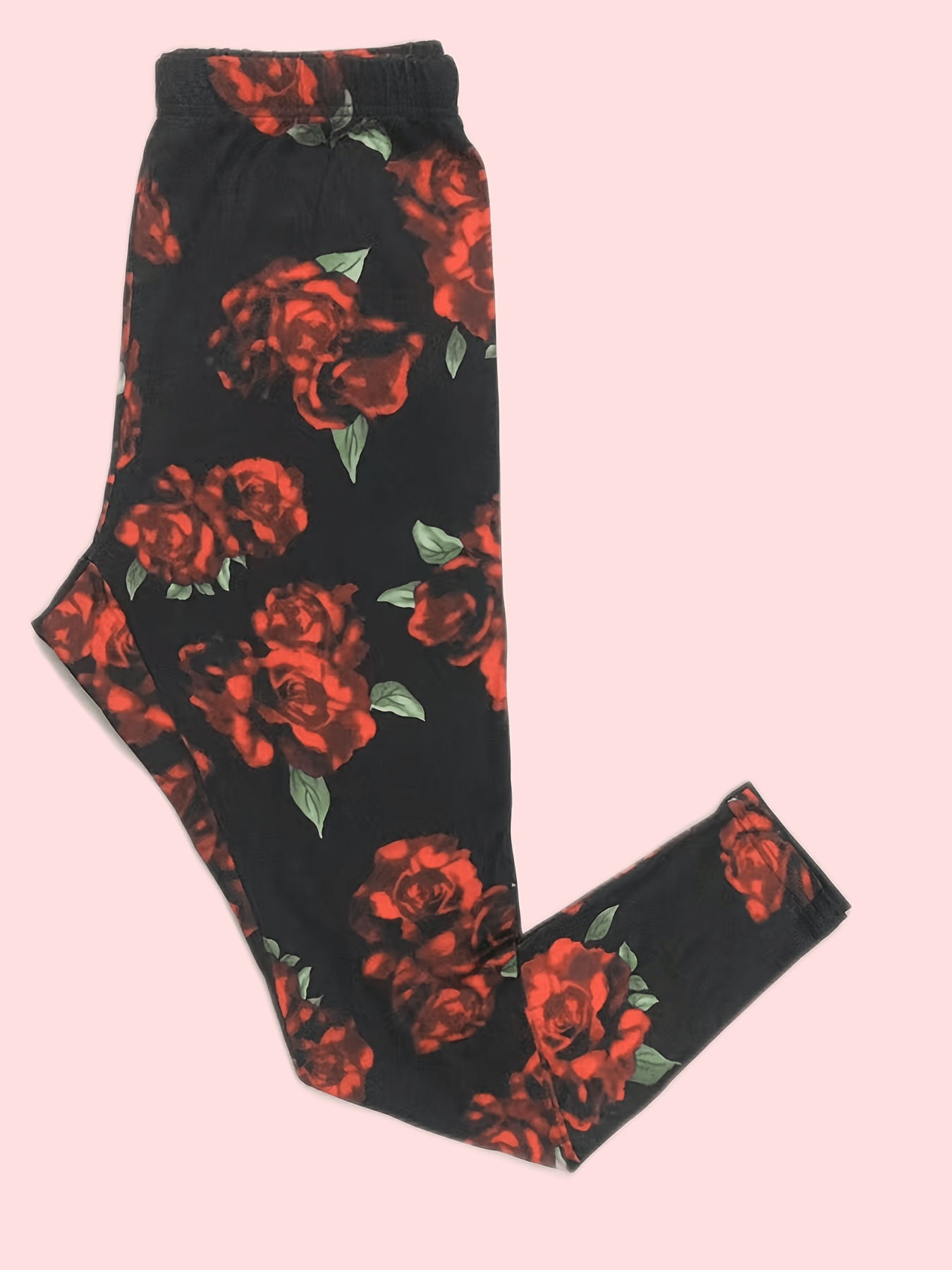 Tights with Floral Print - High-Waisted, Stretchy, High-Rise, Elegant, Comfortable, and Perfect for Spring/Autumn Wear