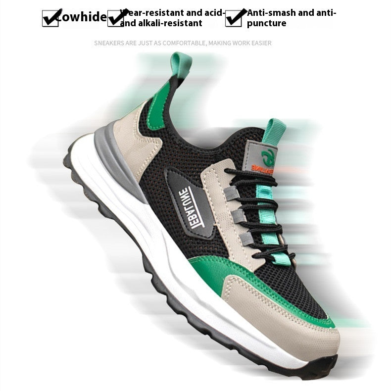 Lightweight, Comfortable And Breathable Large Mesh Plastic Steel Toe Anti-smash Shoes