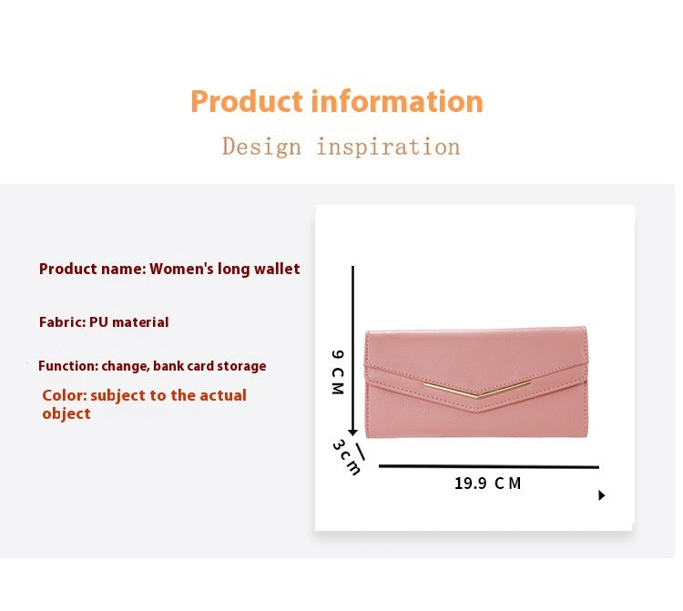 Women's Long Three-fold Stitching Fashion Multi-card-slot Leather Oil Wax Leather Large-capacity Wallet