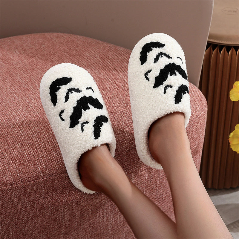 Funny Bat Slipper Halloween Pumpkin Flat Indoor House Shoes For Women Men Soft Plush Cozy Horror Fashion Halloween Gifts