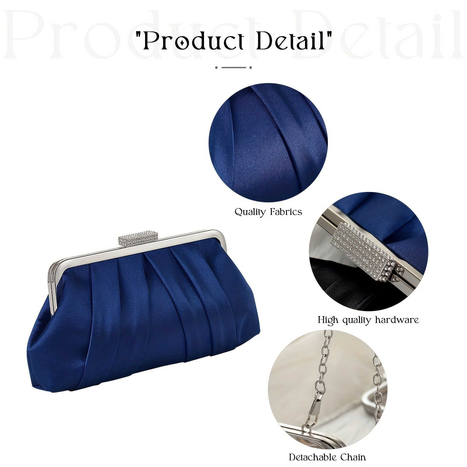 Elegant Velvet Clutch Handbag - Detachable Shoulder Strap, Polyester Lining, Simple Design, Stylish Evening Bag for Women - Perfect for Parties, Weddings, and Formal Events