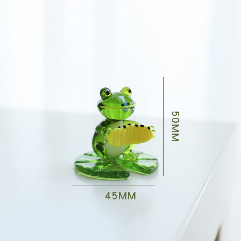 Home Decor Glass Frog Ornament Shape-Aria Doejay