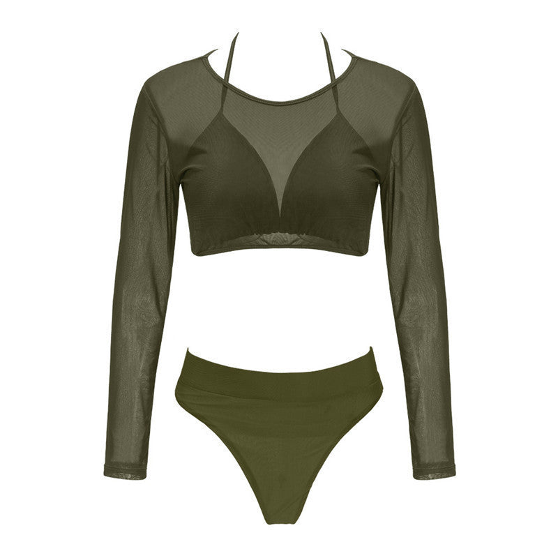 New European And American Split Swimsuit Mesh Bikini-Aria Doejay