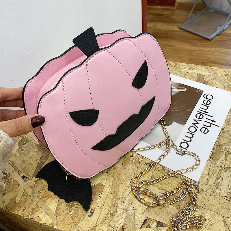 Super Fire Spoof Pumpkin Bat Pu Crossbody Bag