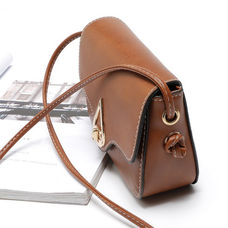 Retro Women's Hardware Turn Buckle Crossbody Shoulder Bag