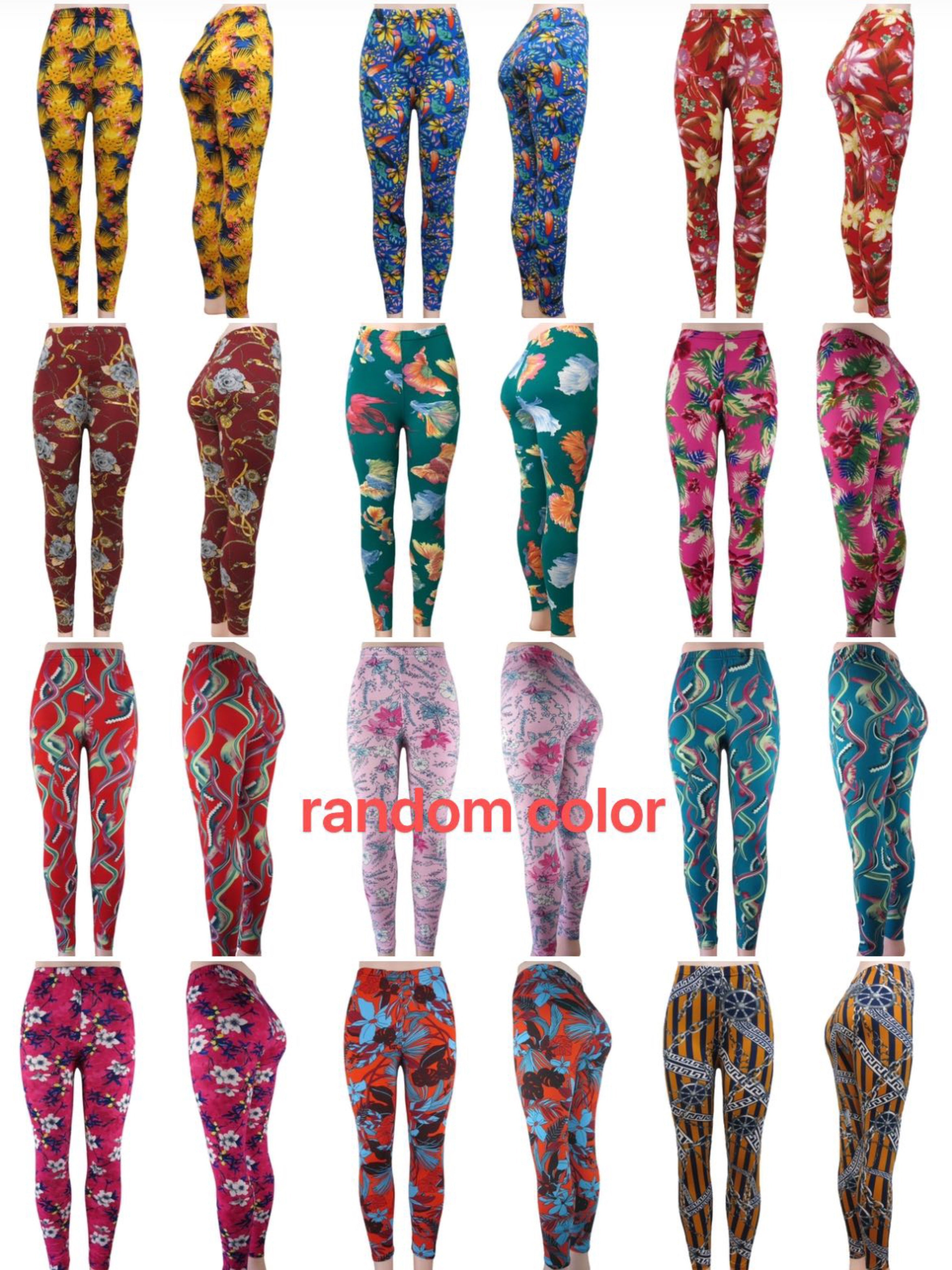 918 ( 6 piece) Women's skinny pant leggings ultra soft active stretch pants High Waist Floral Print Yoga Leggings - Comfortable Casual Sweatpants with Vibrant Prints - Stretchable, Moisture-Wicking for Fitness & Everyday Style Mixed colors