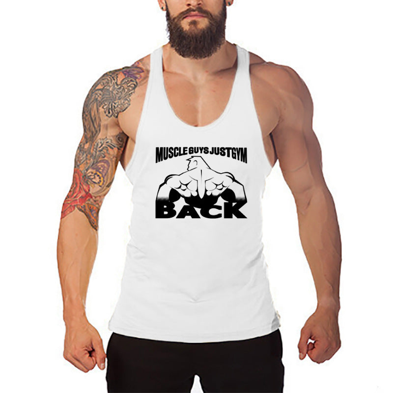 Muscle Men's Fitness Vest Cotton T-shirt-Aria Doejay