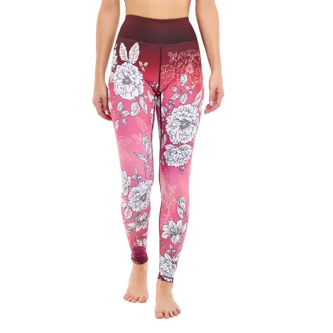 Floral Printed Set Yoga Pants Pilates Training Wear-Aria Doejay