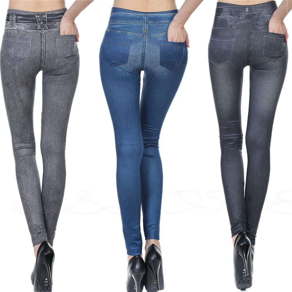 High Waisted Jeggings - Denim Leggings-Aria Doejay