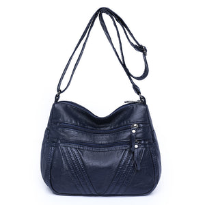 Women's Fashion Casual Crossbody Soft Leather Multi-pocket Shoulder Bag