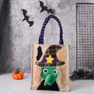 Halloween Candy Tote Bag For Kids Funny Creative Witch Skull Pumpkin Gift Handbag Small Jewelry Props Shopping Bags