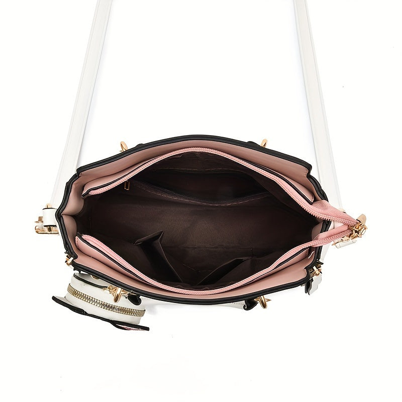 Unique Cat-eared Ladies Handbag, Multifunctional Artificial Leather Shoulder And Crossbody Bag.