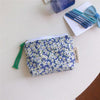 Korean Floral Mini Cotton Coin Pocket Headphone Lipstick Organizer Bag-Aria Doejay