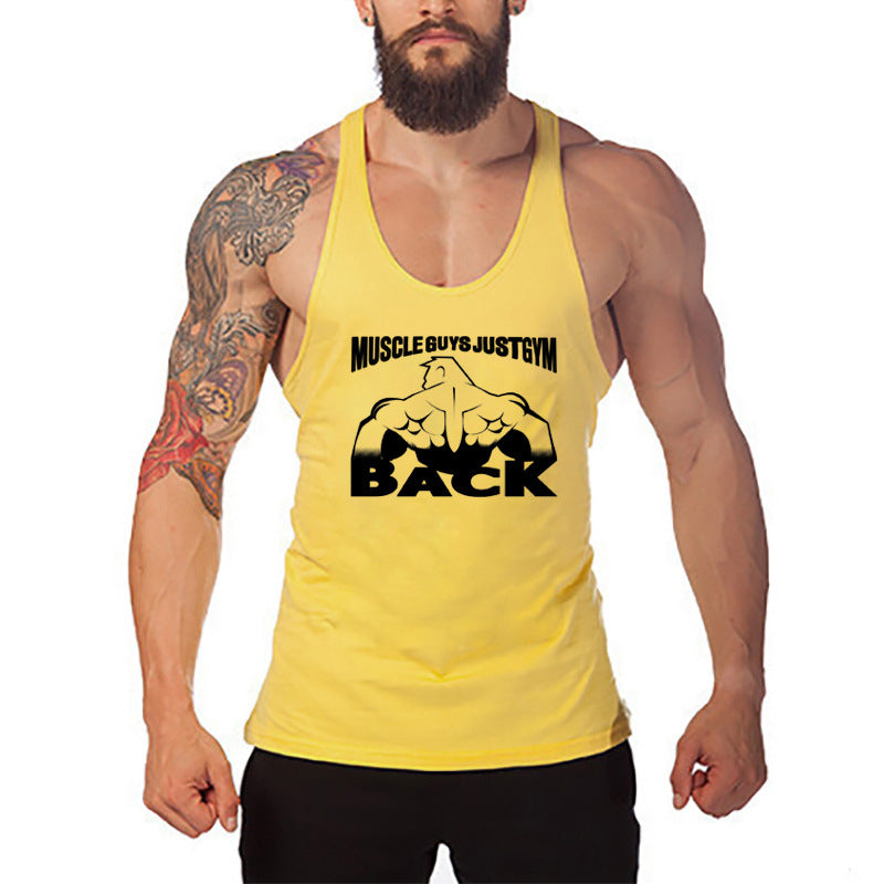 Muscle Men's Fitness Vest Cotton T-shirt-Aria Doejay